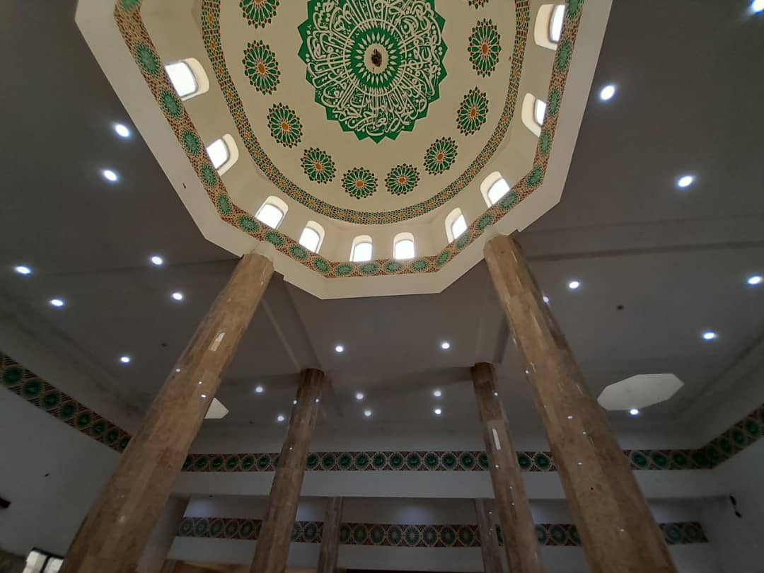 Domed ceiling with a geometric design