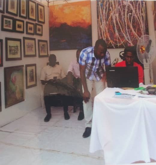 Inside the exhibition stand