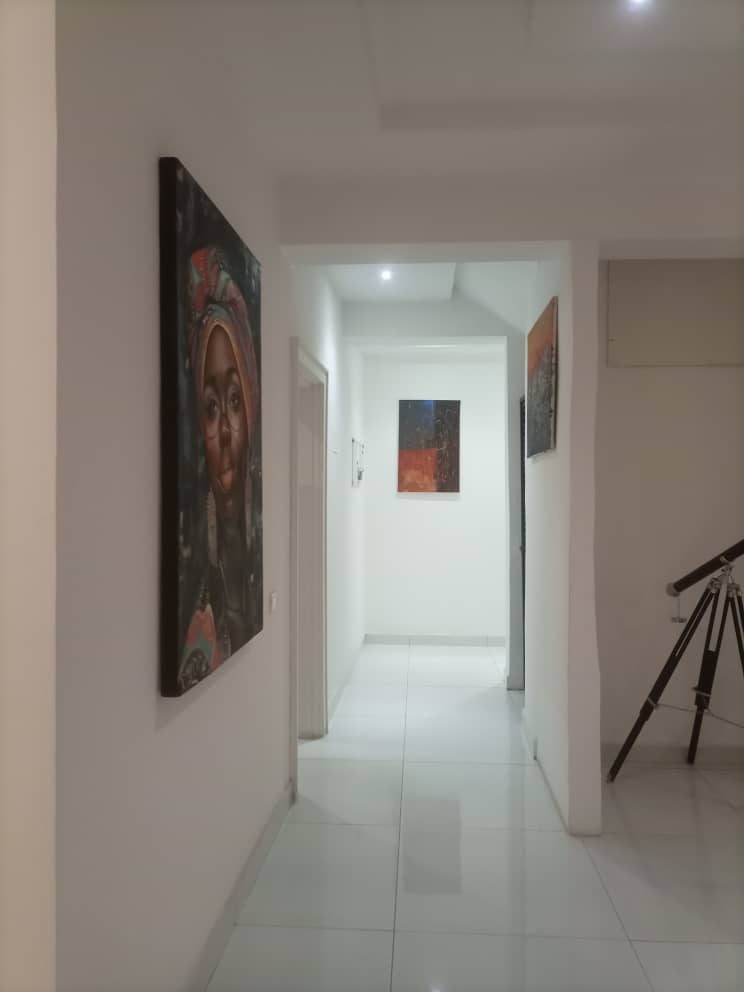 Portrait in a hallway