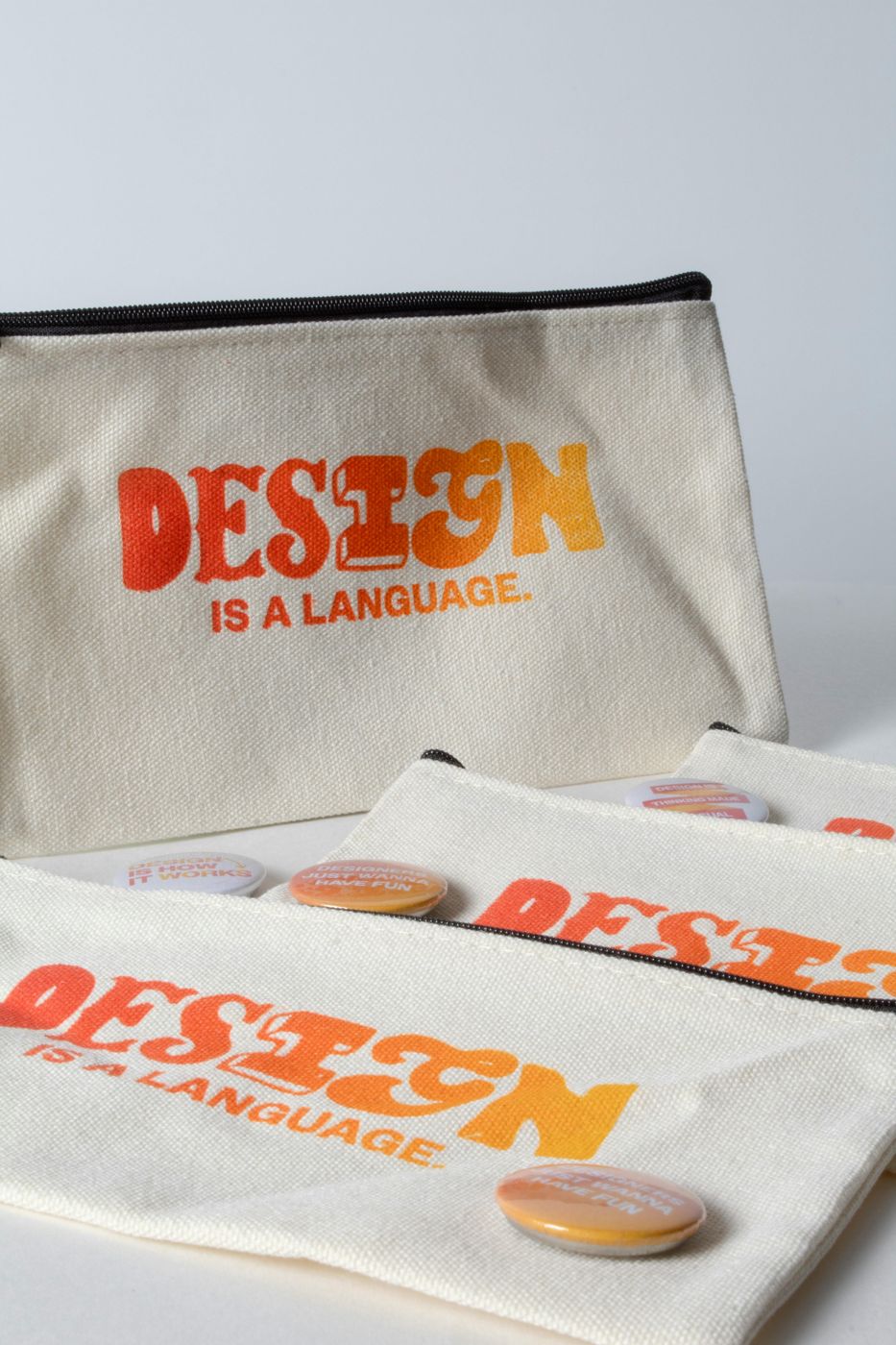 Printed canvas pouches